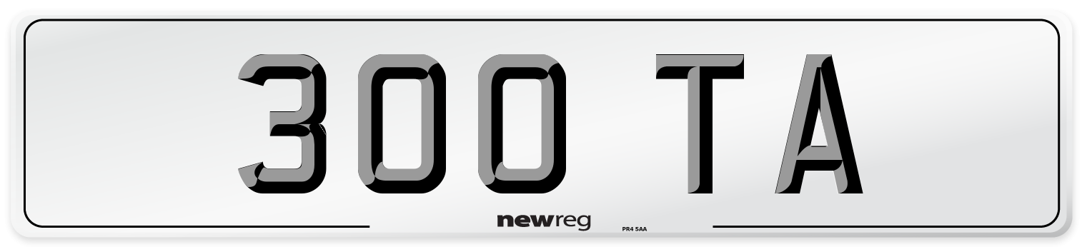 300 TA Number Plate from New Reg